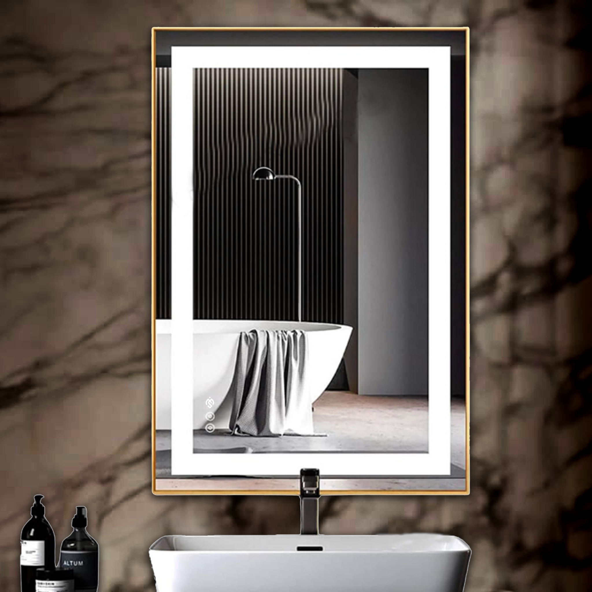 Frontlit LED Square Reflections Mirrors with Aluminium Frame